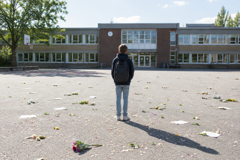 Ensam elev på skolgården