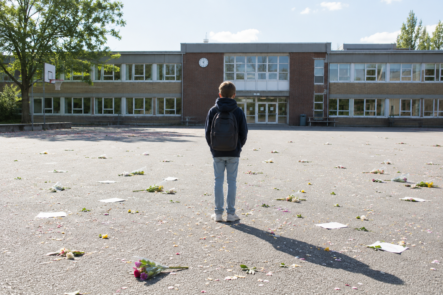 Ensam elev på skolgården